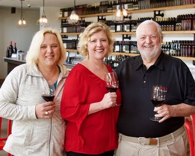 Harry with his children Darrien (L) and Christa Lee McWatters at their TIME Winery in Penticton..