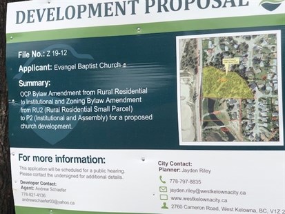 A Devon Road church development is being opposed by West Kelowna residents. 
