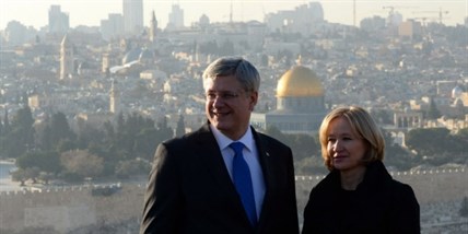 Prime Minister Stephen Harper and wife Laureen visit Mount of Olives in Jerusalem, Israel, on Sunday, January 19, 2014.