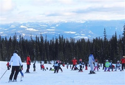 Families take to the slopes during B.C.'s first official Family Day long weekend.