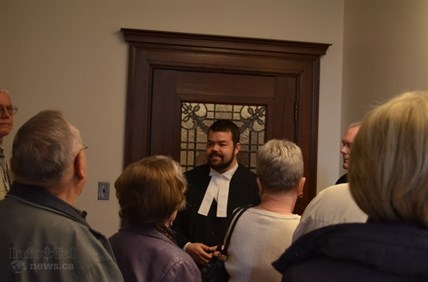 Dustin Griffin gives a tour of the Vernon Courthouse. 