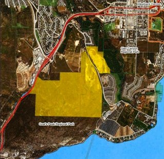 This map shows the property highlighted in yellow.