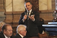 Kansas Senate President Ty Masterson, R-Andover, speaks during a debate at the Statehouse on Thursday, April 4, 2024, in Topeka, Kan. Masterson opposes proposal to expand the state&#39;s Medicaid program and legalizing medical marijuana, and efforts to force a debate on both have failed.